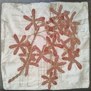 Pottery Barn Decorative Floral Embroidered Pillow Cover